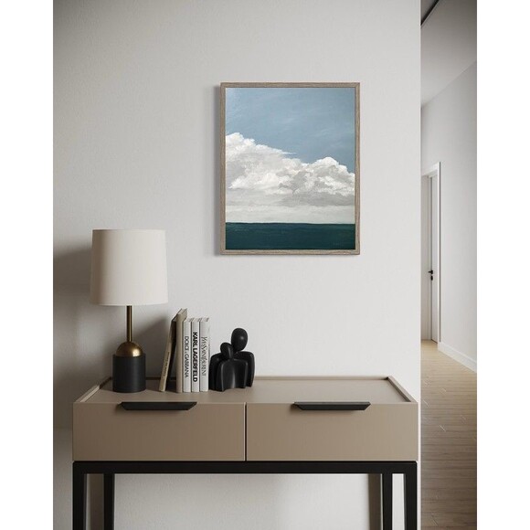 Original Seascape Oil Painting Ocean & Sky Clouds Coastal Wall Art 16x20" Signed - Picture 7 of 9